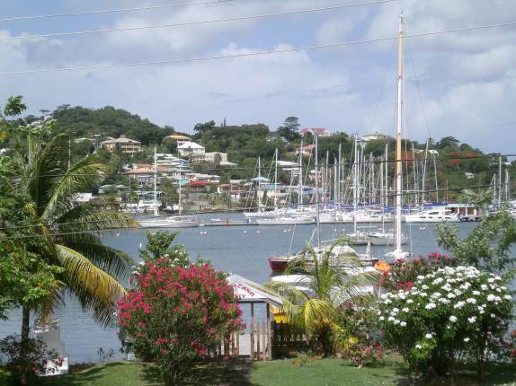 A marina de St. George's, capital de Granada, vista do nosso hotel